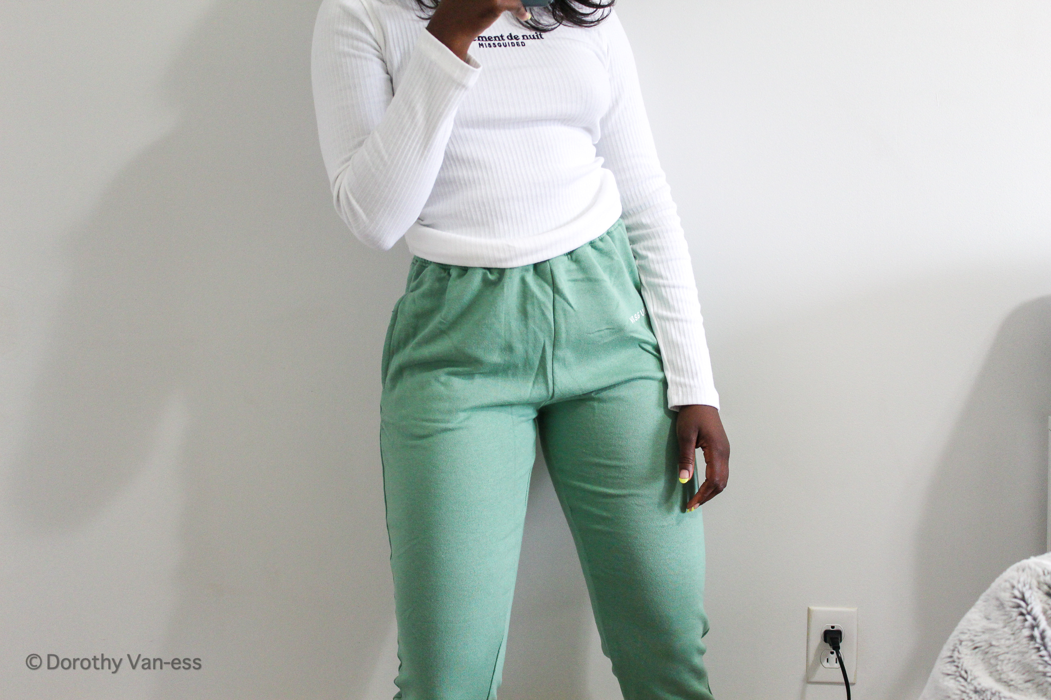 spring loungewear green joggers