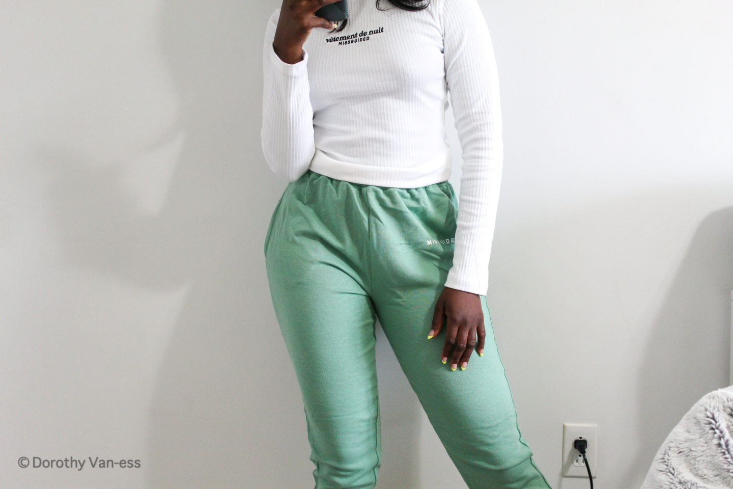 spring loungewear green joggers